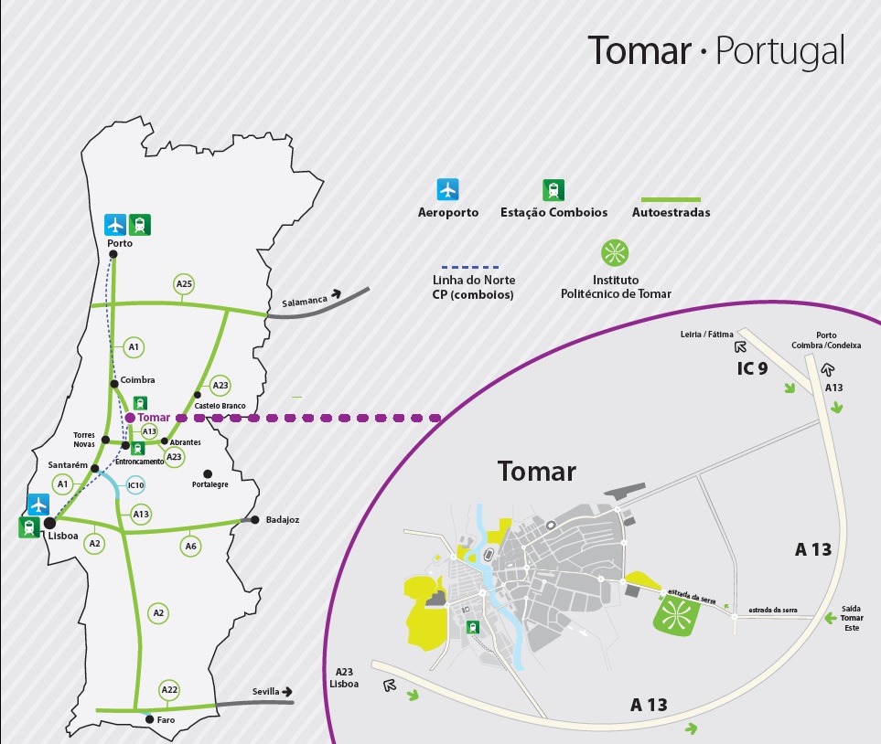 Localização do Campus do IPT em Tomar